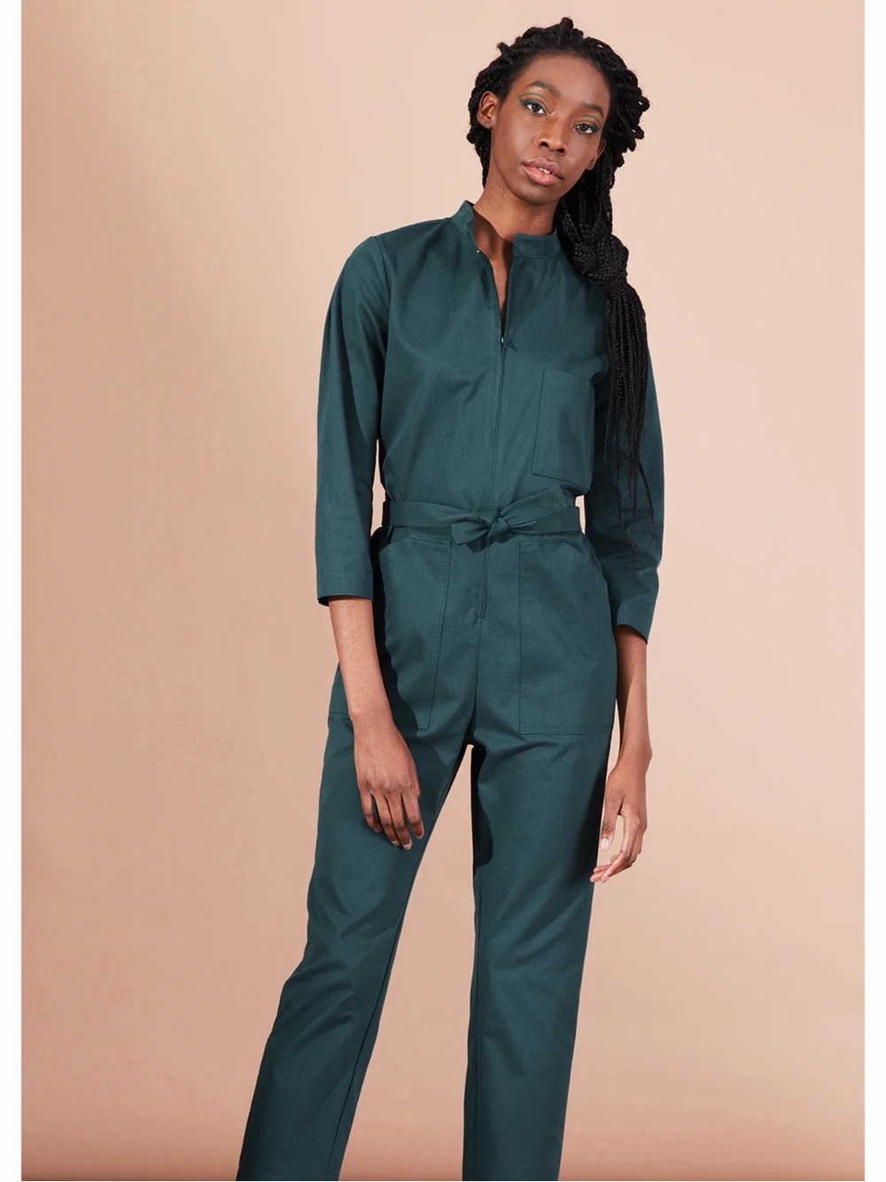 Dagg & Stacey Finch Boiler Jumpsuit Size 12 Green Belted Gorpcore Utility Casual